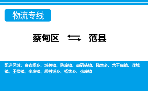 蔡甸区到范县物流专线直达运输