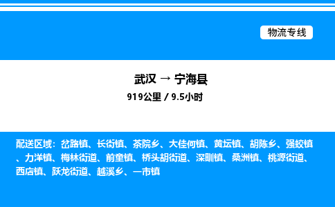 武汉到宁海县物流专线直达运输 武汉到宁海县物流专线直达运输