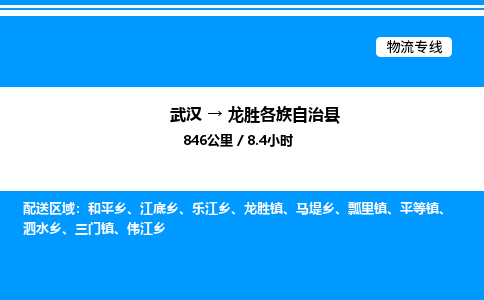 武汉到龙胜各族自治县物流专线直达运输