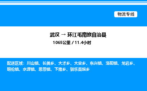 武汉到环江毛南族自治县物流专线直达运输 武汉到环江毛南族自治县物流专线直达运输