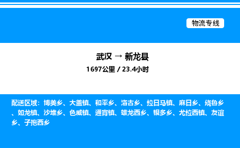 武汉到新龙县物流专线直达运输 武汉到新龙县物流专线直达运输