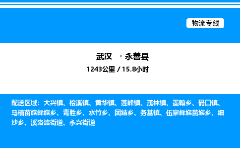 武汉到永善县物流专线直达运输 武汉到永善县物流专线直达运输