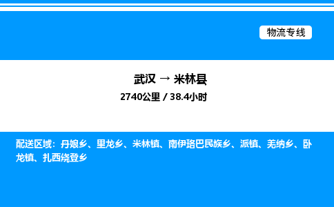 武汉到米林县物流专线直达运输