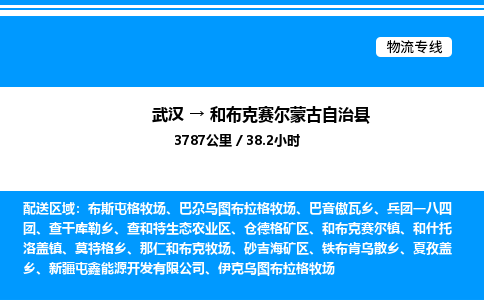 武汉到和布克赛尔蒙古自治县物流专线直达运输