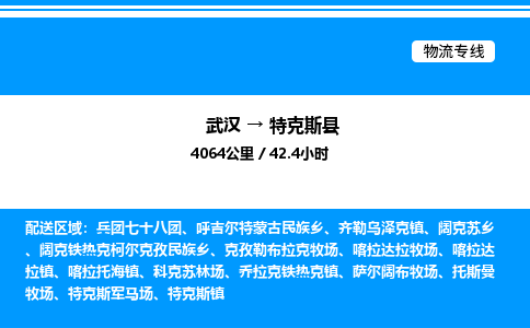 武汉到特克斯县物流专线直达运输