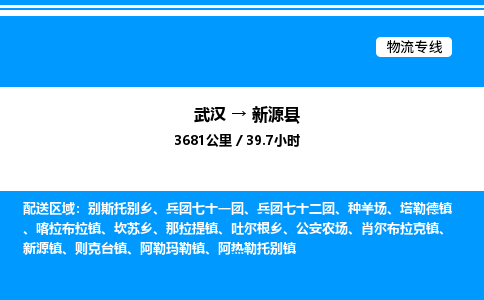 武汉到新源县物流专线直达运输