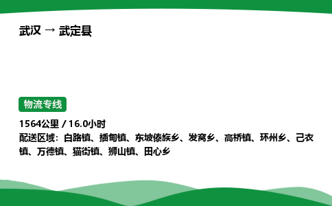 武汉至武定县货运公司_武汉到武定县物流_武汉至武定县物流专线