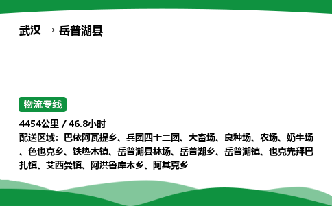 武汉至岳普湖县货运公司_武汉到岳普湖县物流_武汉至岳普湖县物流专线