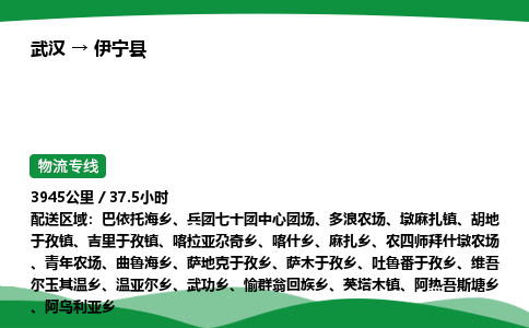 武汉至伊宁县货运公司_武汉到伊宁县物流_武汉至伊宁县物流专线